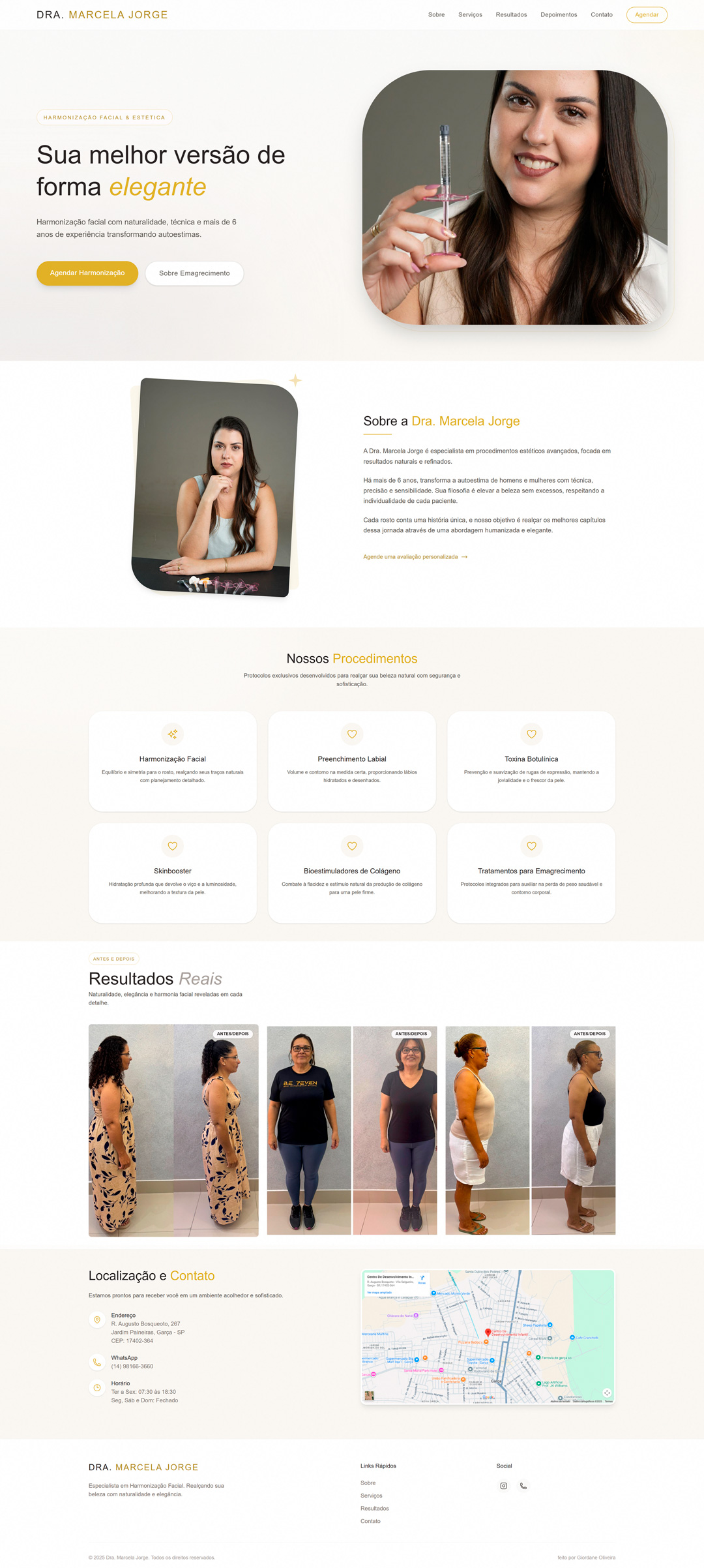 Exemplo de Site - Marcela Jorge